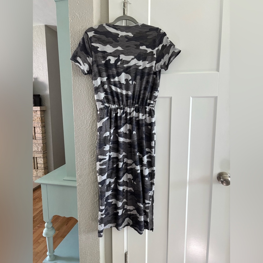 Camouflage Cinched Midi Dress